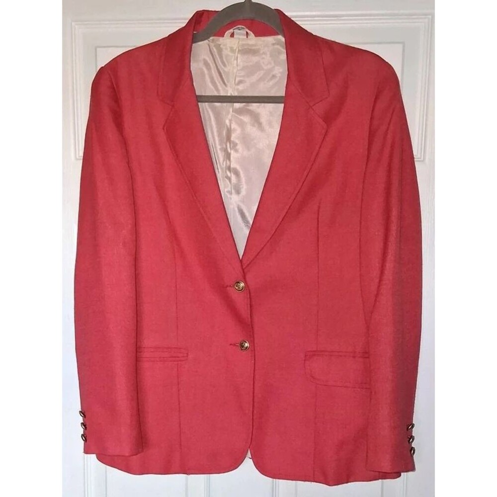 Vintage Red Womens Blazer La Bonne Vie Medium US 8/10